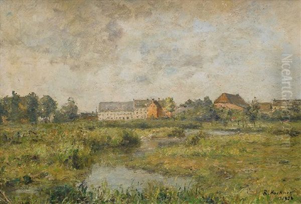 Wedeler Muhlenteich Oil Painting by Rudolf Hoeckner