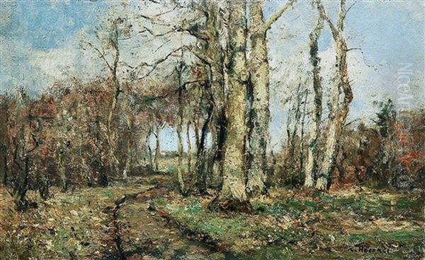 Waldweg Oil Painting by Rudolf Hoeckner