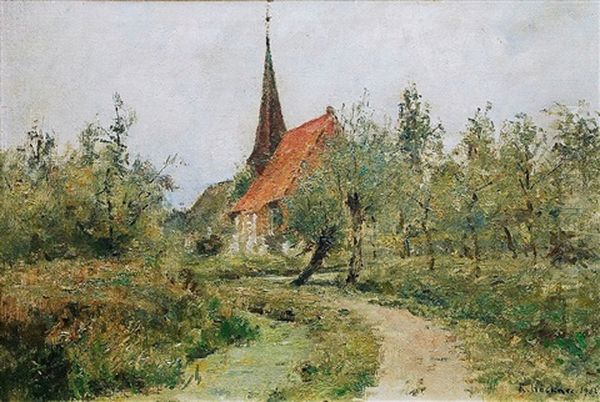 Grunendeich Oil Painting by Rudolf Hoeckner