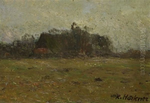 Bauernhof In Landschaft Bei Wedel Oil Painting by Rudolf Hoeckner