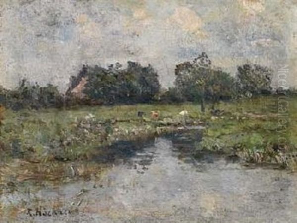 Wedeler Land (fahrmanns Sand) Oil Painting by Rudolf Hoeckner