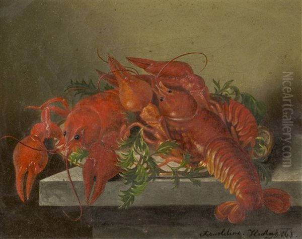 Still Life With Crayfish Oil Painting by Arnoldine Hodack