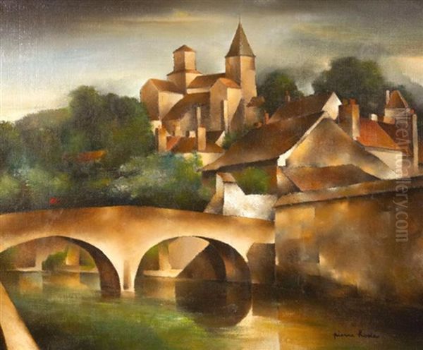 Pont Au Pied D'un Village Fortifie Oil Painting by Pierre Hode