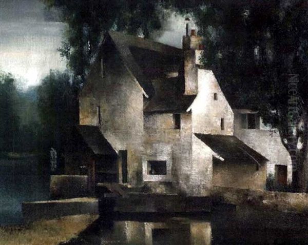 Le Moulin De Jarcy En Ete Oil Painting by Pierre Hode