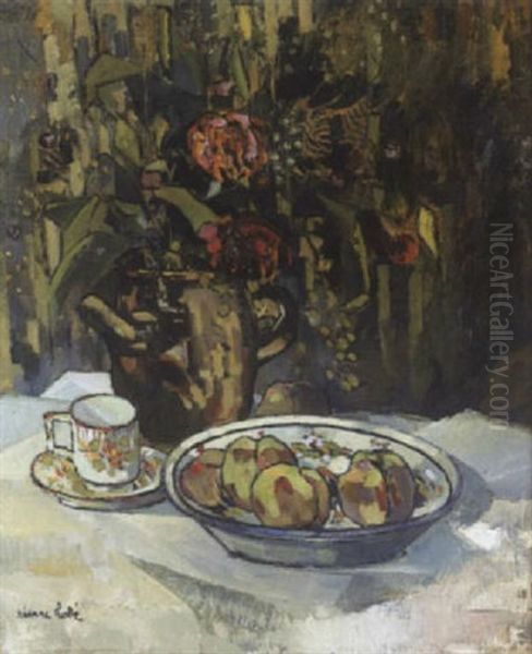 Nature Morte Aux Fleurs Et Fruits Oil Painting by Pierre Hode