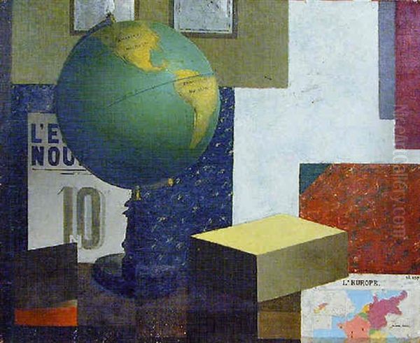 Composition Cubisante Au Globe Terrestre Oil Painting by Pierre Hode