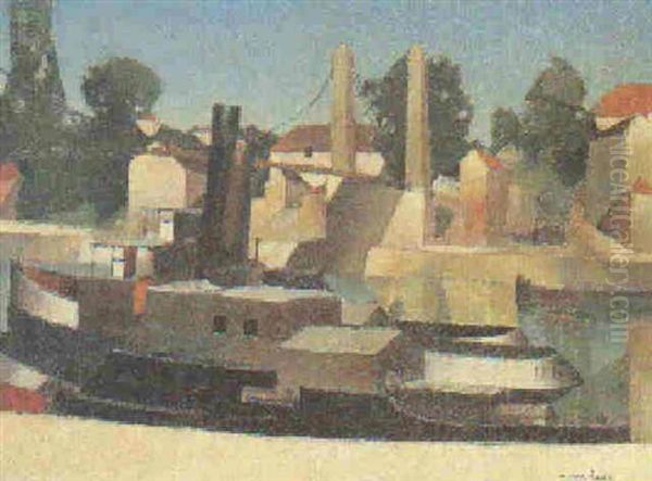 Remorqueur A Quai A Conflans-sainte-honorine by Pierre Hode