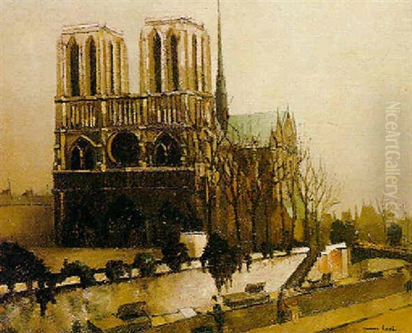 Notre-dame Et Les Quais Oil Painting by Pierre Hode