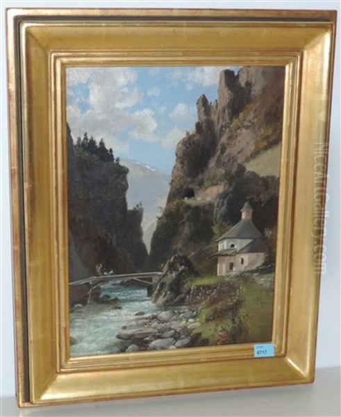 Stalvedroschlucht Bei Airolo Oil Painting by Ernst Hodel the Elder