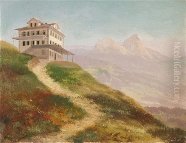 Auf Dem Rossberg Oil Painting by Ernst Hodel the Elder