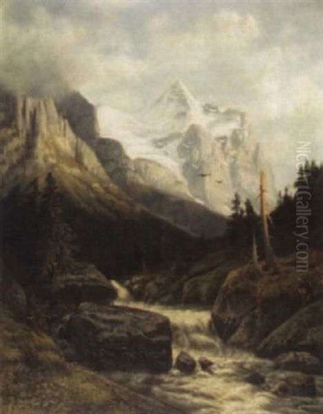 Wetterhorn Oil Painting by Ernst Hodel the Elder