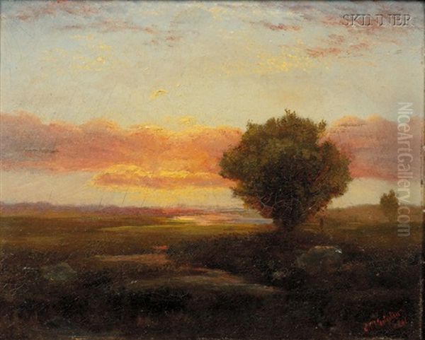 On The Marsh Oil Painting by Sylvester Phelps Hodgdon