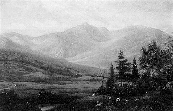 In The White Mountains: A Landscape With Figures Oil Painting by Sylvester Phelps Hodgdon