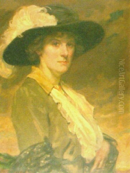 Portrait Of Mrs. Robert De Lasaux Nee Ethel Lambert Taylor by Francis Edwin Hodge