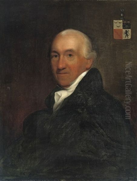 Portrait Of Rogier Gerard Van Polanen In A Black Costume With A White Jabot Oil Painting by Charles Howard Hodges