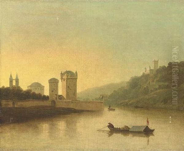 View On The Rhine Oil Painting by William Hodges