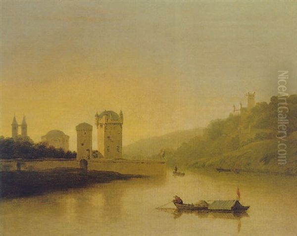 A View On The Rhine Oil Painting by William Hodges