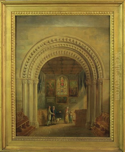 Church Interior Oil Painting by Charles Hodgson