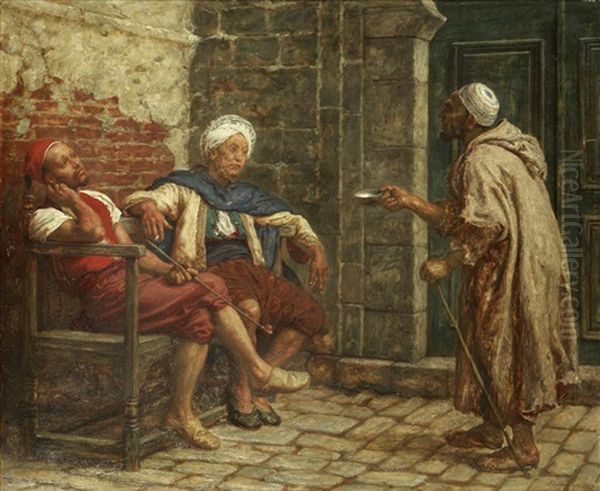 Begging For Alms Oil Painting by John Evan Hodgson