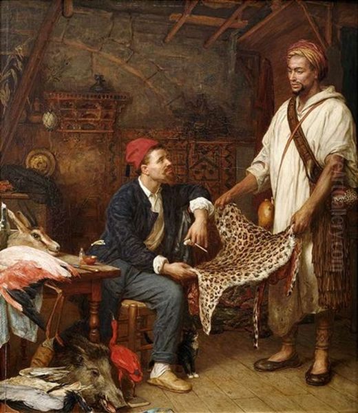 The French Naturalist In Algiers Oil Painting by John Evan Hodgson