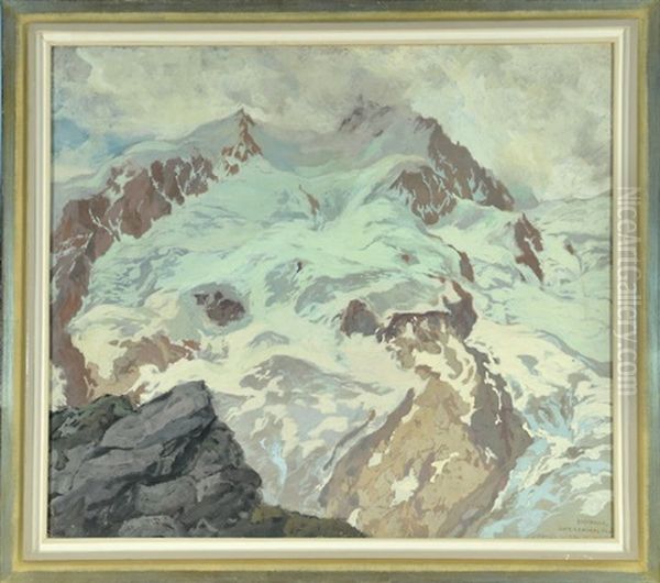 Monte Rosa (...?) Oil Painting by Hugo Hodiener (Hodina)