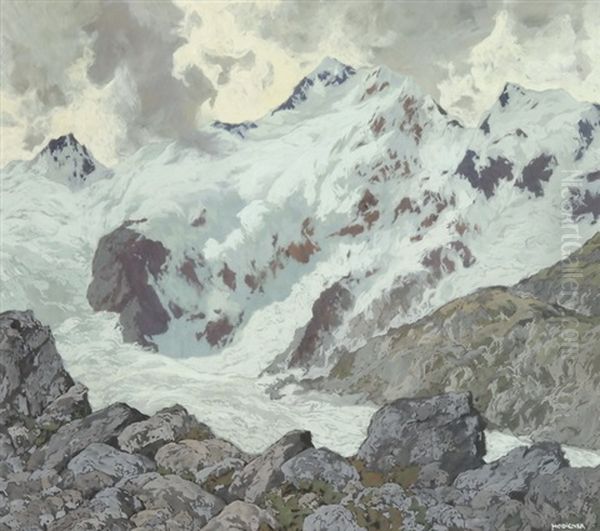 Piz Bernina Oil Painting by Hugo Hodiener (Hodina)