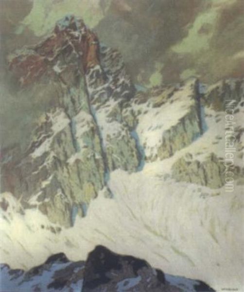 Dachstein Oil Painting by Hugo Hodiener (Hodina)