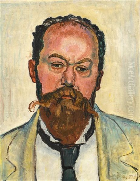 Bildnis Des Mathias Morhardt Oil Painting by Ferdinand Hodler