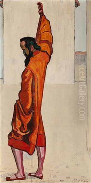 Einmutigkeit, Schworender / Unanimity, Swearing Man Oil Painting by Ferdinand Hodler