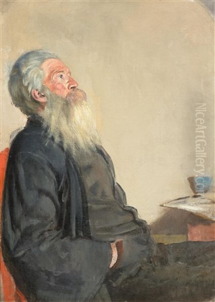 Meditierender Greis Oil Painting by Ferdinand Hodler