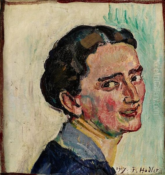 Bildnis Albertine Bernhard Oil Painting by Ferdinand Hodler