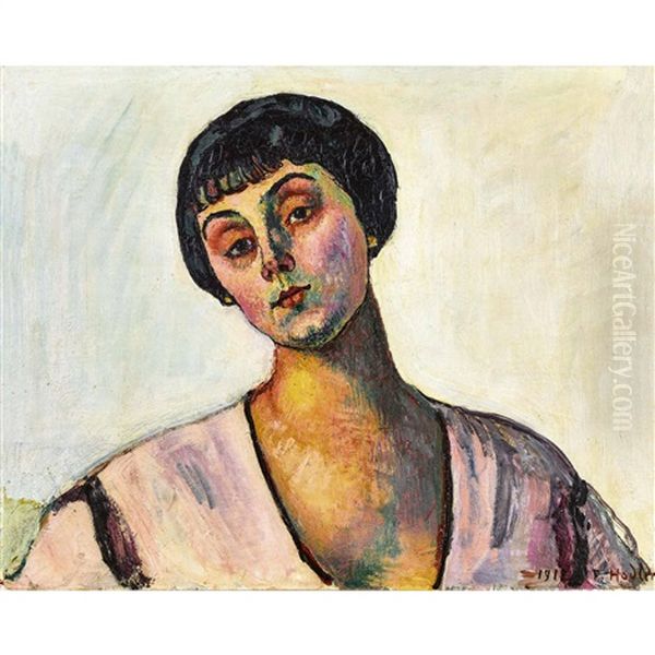 Bildnis Jeanne Amelie Gunzburger-malan Oil Painting by Ferdinand Hodler