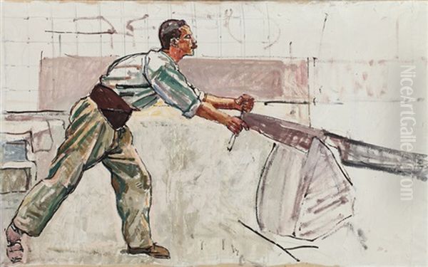 Der Holzsager Oil Painting by Ferdinand Hodler