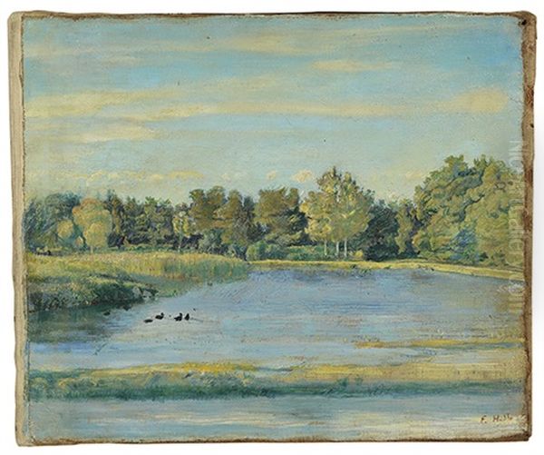 Teich Im Bois De La Batie Oil Painting by Ferdinand Hodler