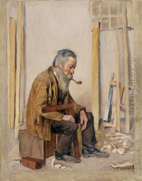 Sitzender Schreiner Oil Painting by Ferdinand Hodler