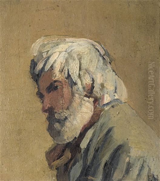 Bartiger Alter Mann Oil Painting by Ferdinand Hodler