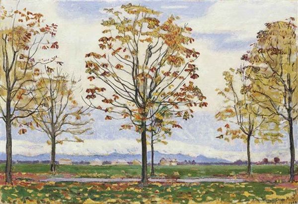 Kastanienallee Bei Biberist Oil Painting by Ferdinand Hodler