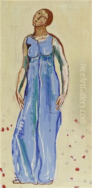 Frauenfigur (for Blick In Die Unendlichkeit) Oil Painting by Ferdinand Hodler