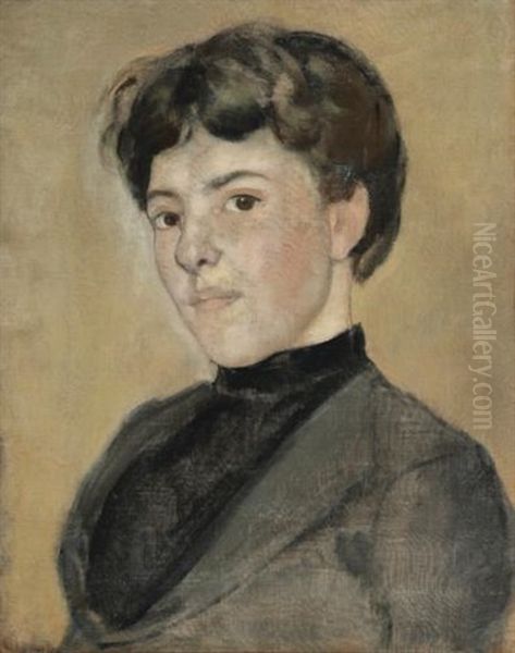 Bildnis Einer Jungen Frau (portrait Of A Young Woman) Oil Painting by Ferdinand Hodler