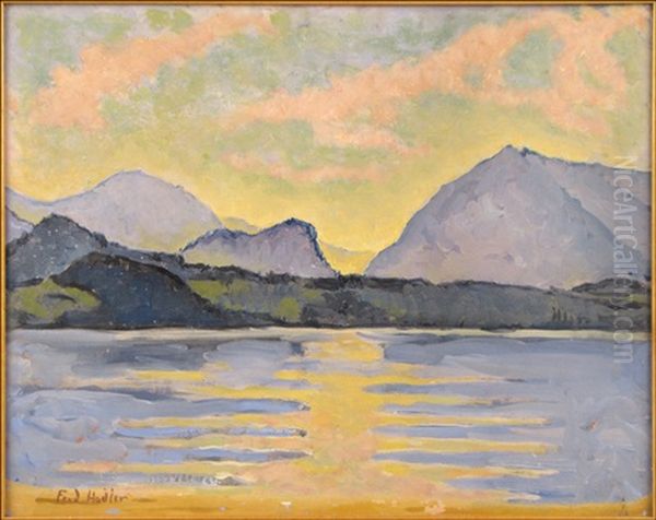 Lac De Thoune Oil Painting by Ferdinand Hodler