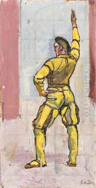 Schworender (study For Einmutigkeit) Oil Painting by Ferdinand Hodler