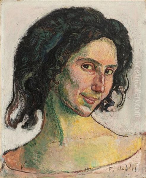 Frauenkopf. Italienerin (giulia Leonardi) Oil Painting by Ferdinand Hodler