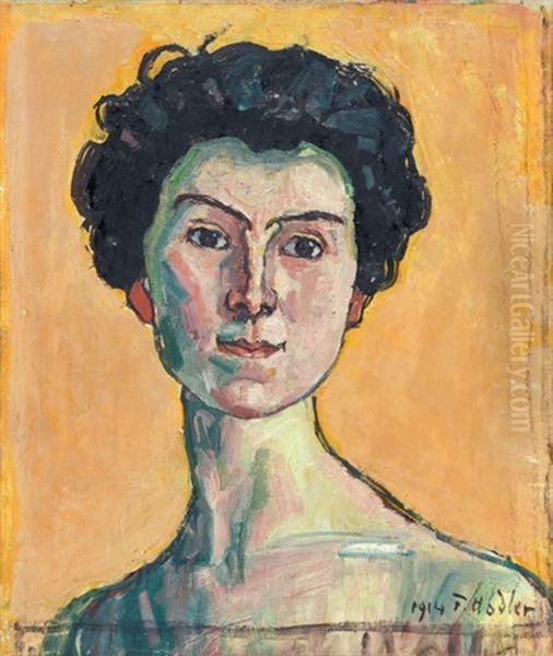 Bildnis Clara Pasche-battie (portrait Of Clara Pasche-battie) Oil Painting by Ferdinand Hodler