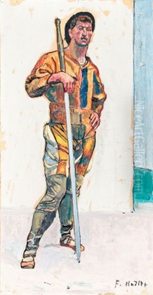 Landsknecht Mit Schwert (lansquenet With Sword) Oil Painting by Ferdinand Hodler