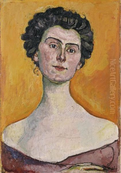 Bildnis Clara Pasche-battie (potrait Of Clara Pasche-battie) Oil Painting by Ferdinand Hodler