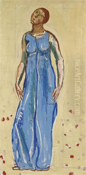 Blick In Die Unendlichkeit (study) Oil Painting by Ferdinand Hodler