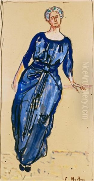 Bildnis Helene Welti-kammerer (studie) (portrait Of Helene Welti-kammerer) by Ferdinand Hodler