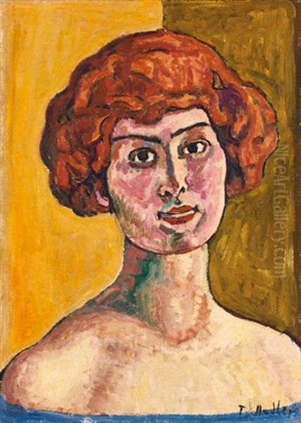 Bildnis Einer Jungen Frau Mit Roten Haaren Oil Painting by Ferdinand Hodler