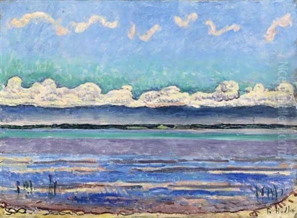 Am Genfersee (landschaftlicher Formenrhythmus) Oil Painting by Ferdinand Hodler