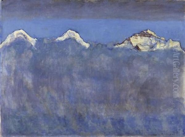 Eiger, Monch Und Jungfrau Uber Dem Nebelmeer Oil Painting by Ferdinand Hodler